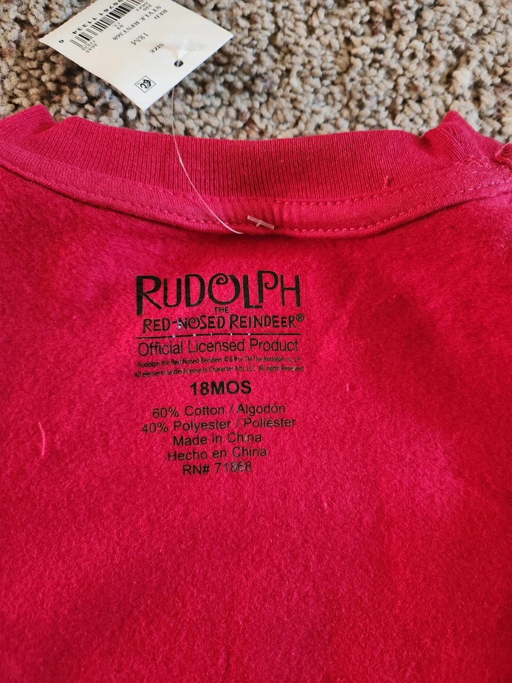 Kids Red Lion Crewneck Sweatshirt with Crown Graphic For Kids Size 18M